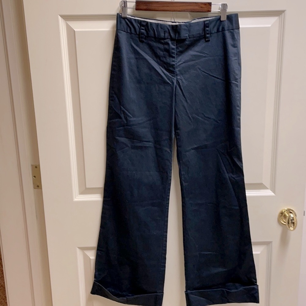 J. Crew Black City Fit wide leg trousers